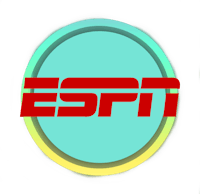 espn logo on a black background