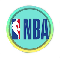 the nba logo on a blue background